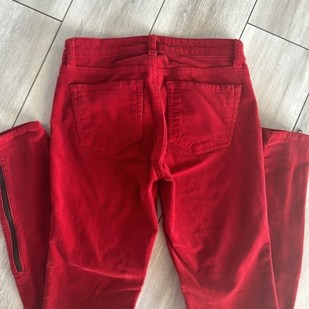 J Brand Great Red skinny corduroy jeans pants size 26 ankle